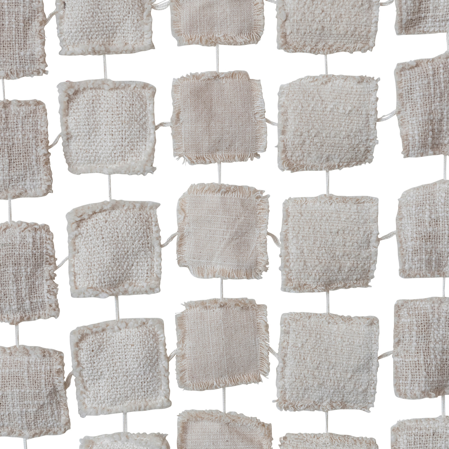 Handmade Cotton Fabric Wall Hanging w/ Hanging Wood Rod