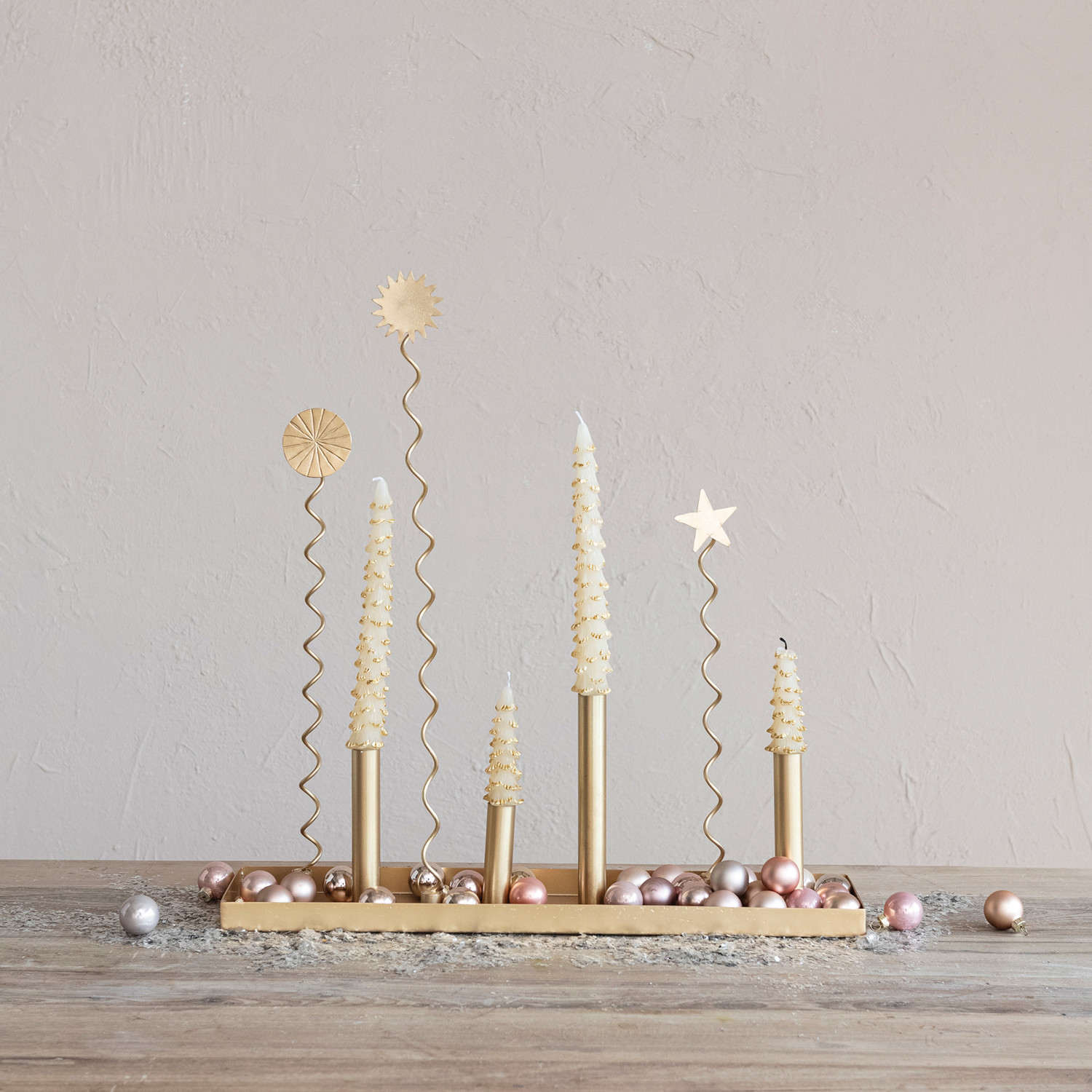 Metal Advent Candle Holder, Gold Finish