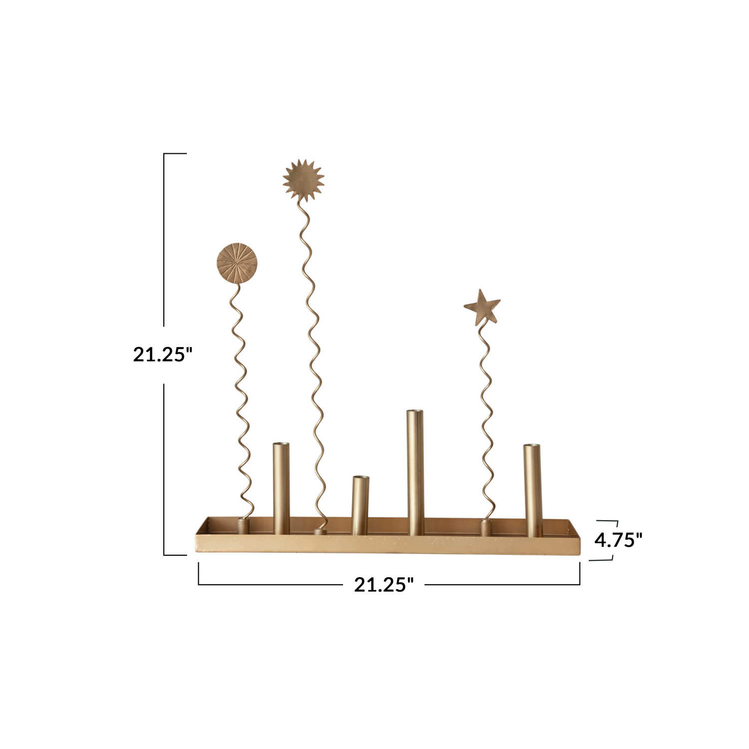 Metal Advent Candle Holder, Gold Finish