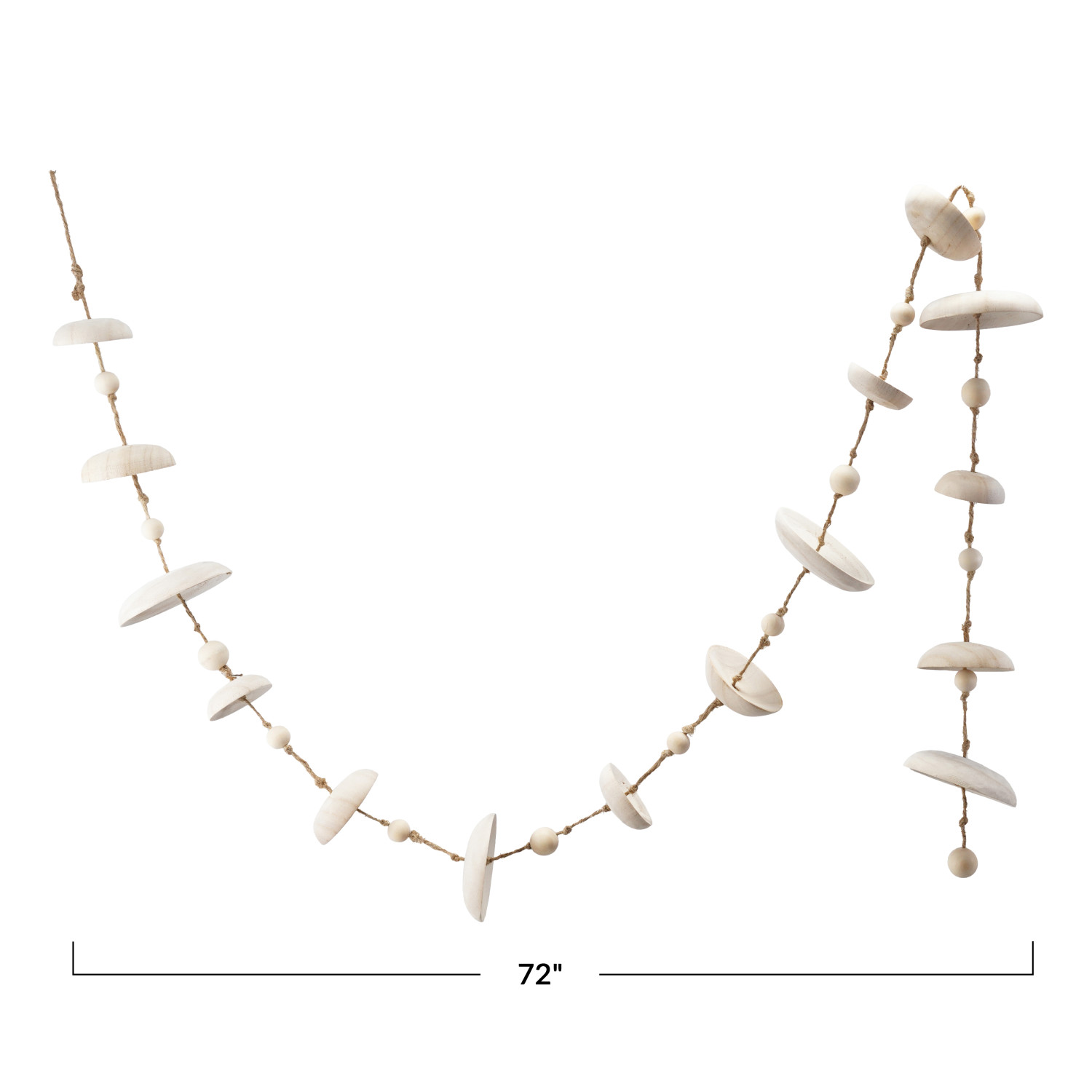 Creative Co-Op 72\"L Mango Wood Bead Garland