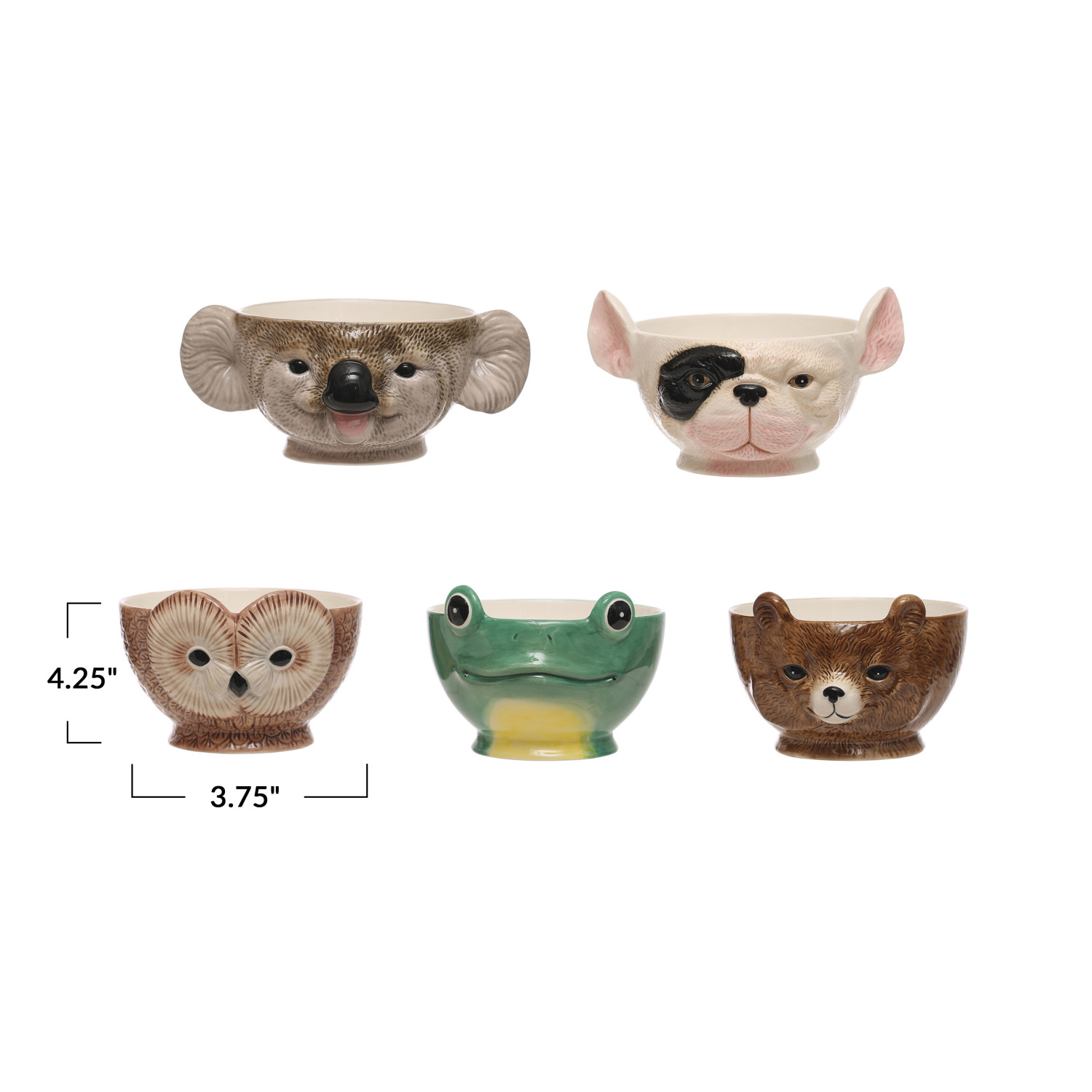 Ceramic Animal Head Shaped Bowl, 5 Styles