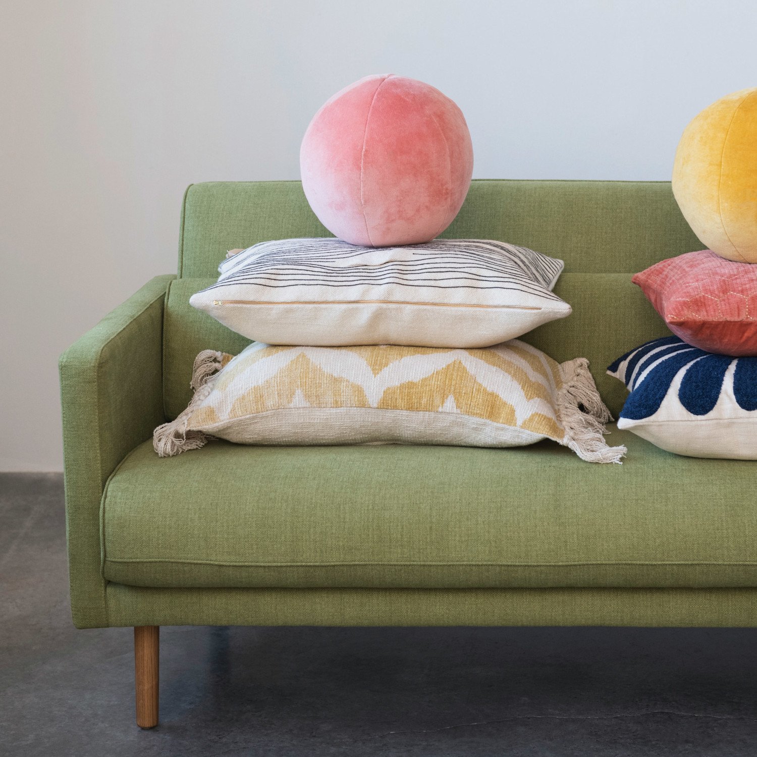 24"L x 16"H Cotton & Jute Lumbar Pillow w/ Embroidered Lines, Polyester