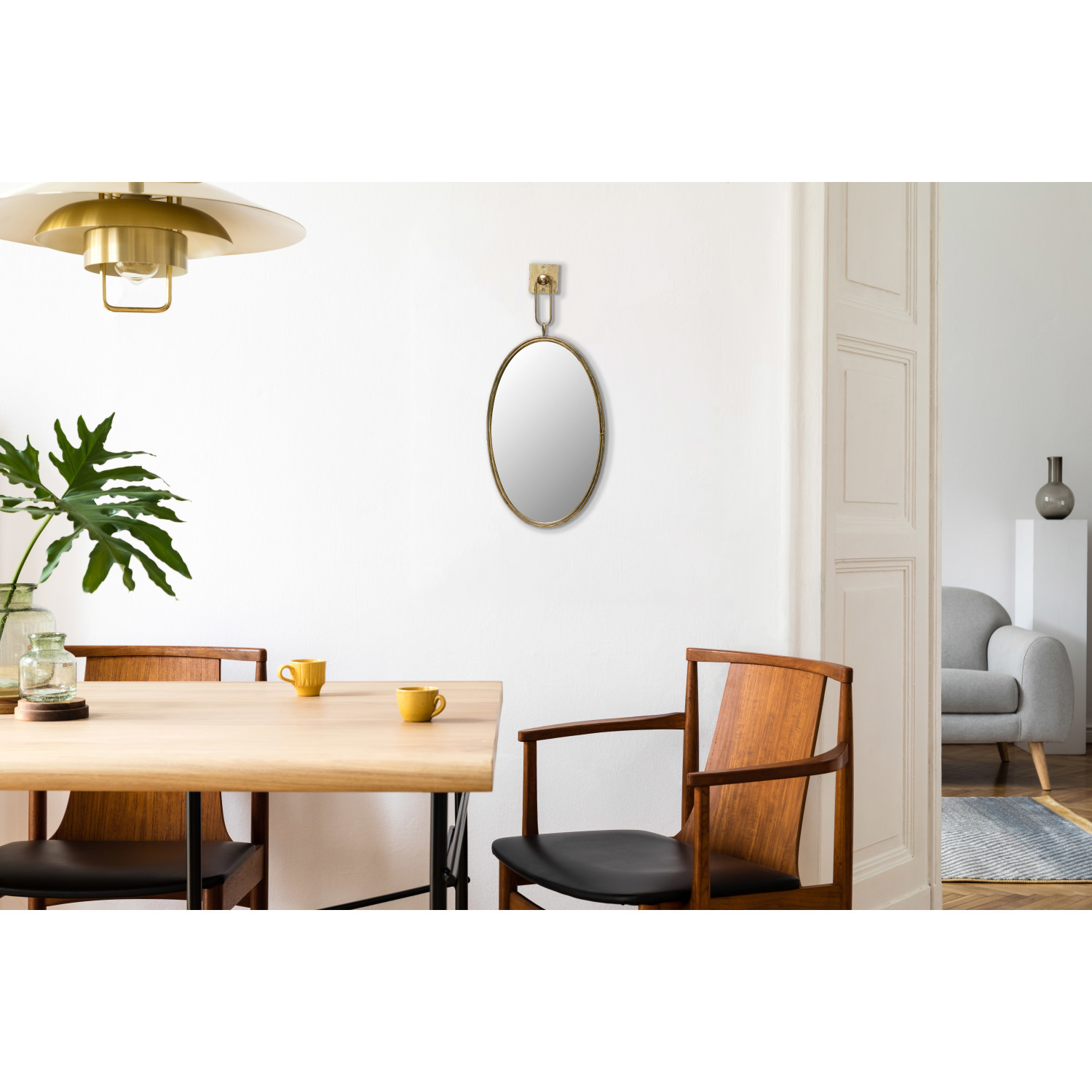 Framed Wall Mirror with Bracket, Set of 2