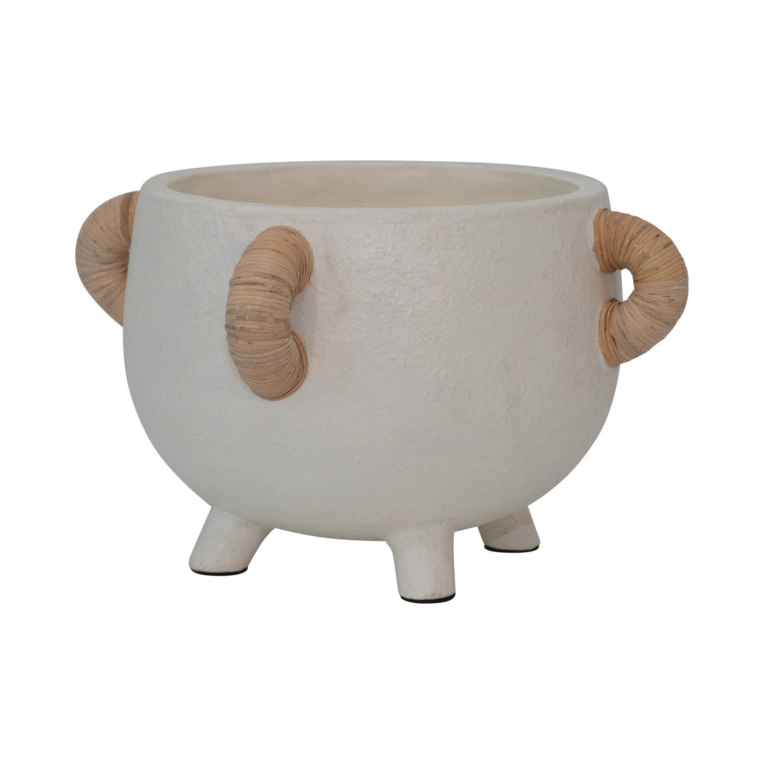 Creative Co-Op Grey & White Stoneware Pots Set of 3 Sizes 