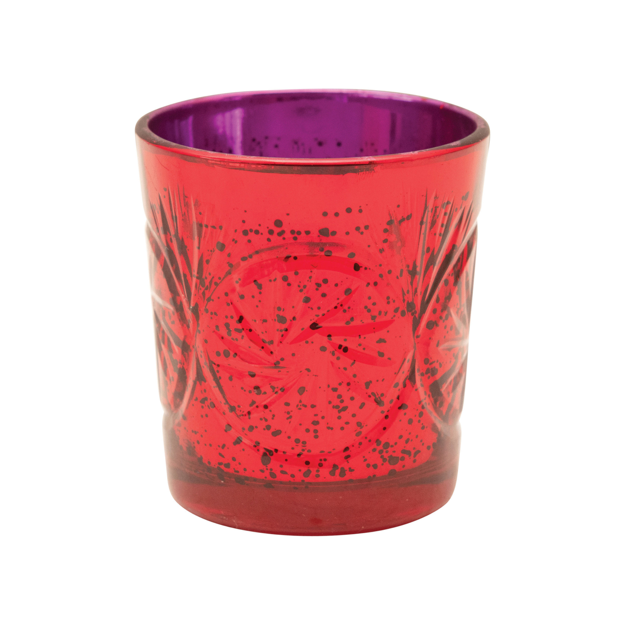 Creative Co-op Glass Tealight Candle Holder Pink