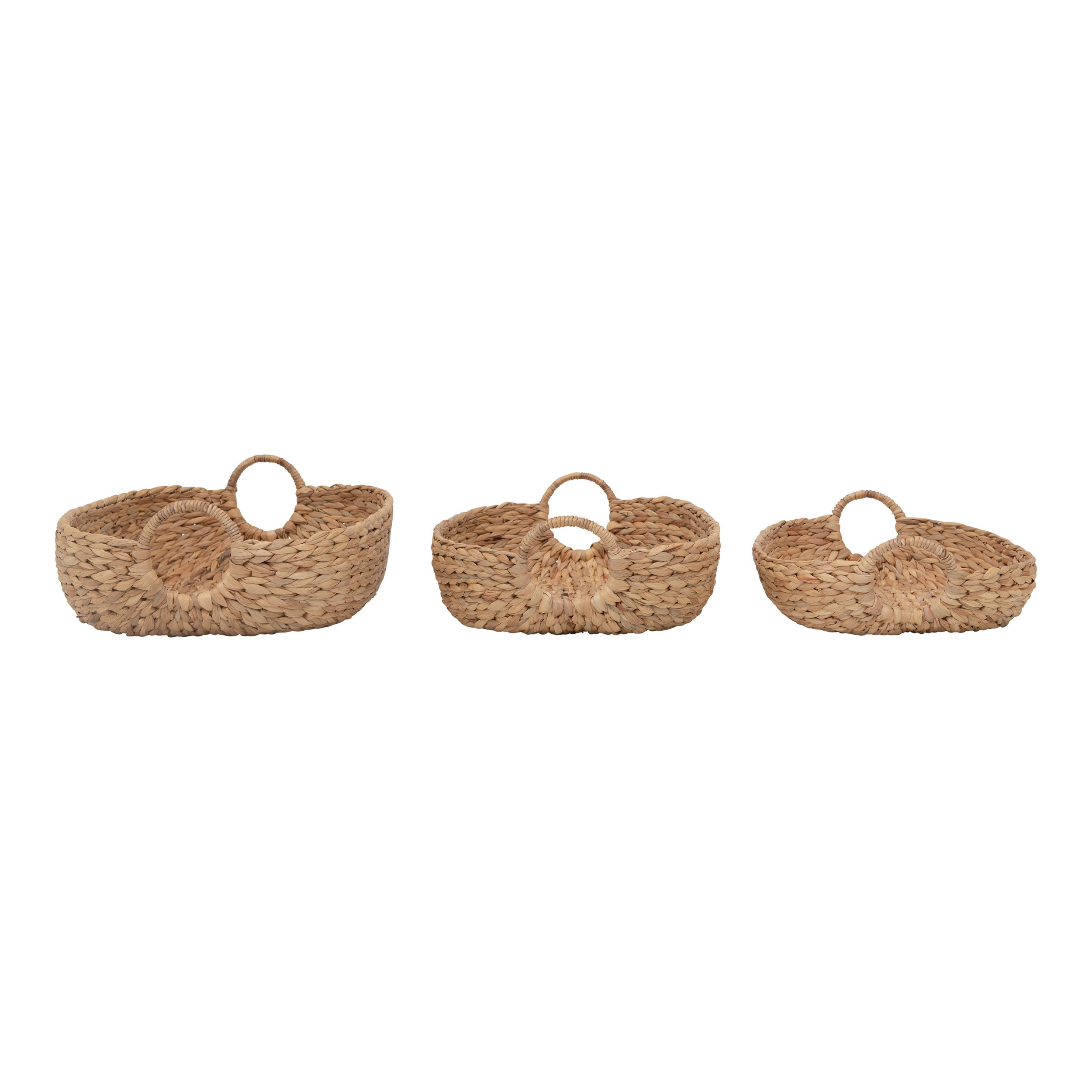 HandWoven Water Hyacinth Baskets, Set of 3