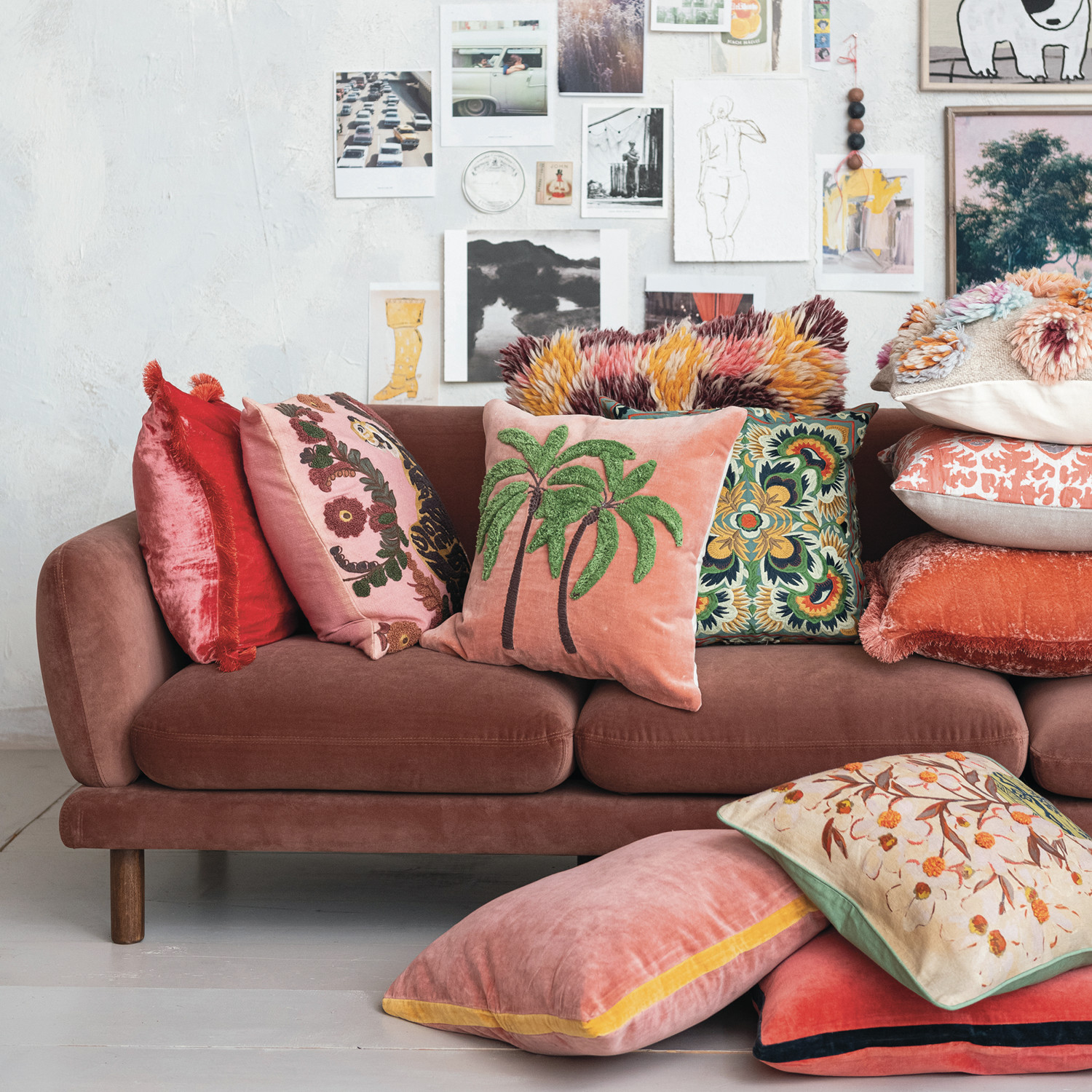 Creative Co-Op Embroidered Sari Fabric Reindeer Decor - Multicolor Bohemian Christmas