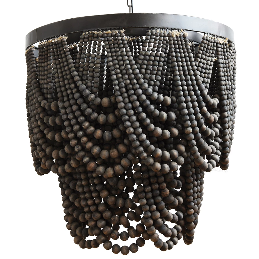 Picture of METAL & WOOD BEADS CHANDELIER