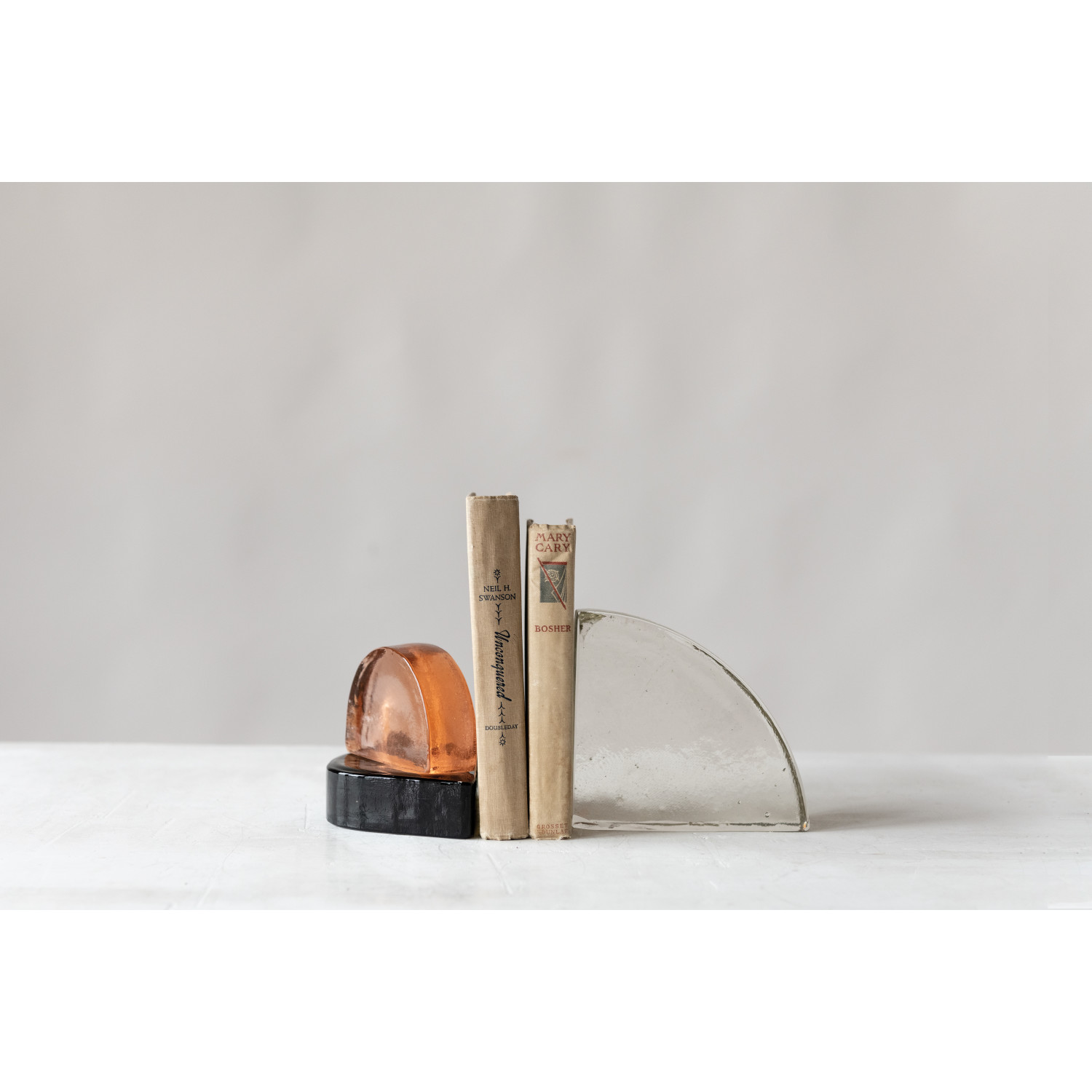 51/2"L x 2"W x 51/2"H Recycled Glass Bookend