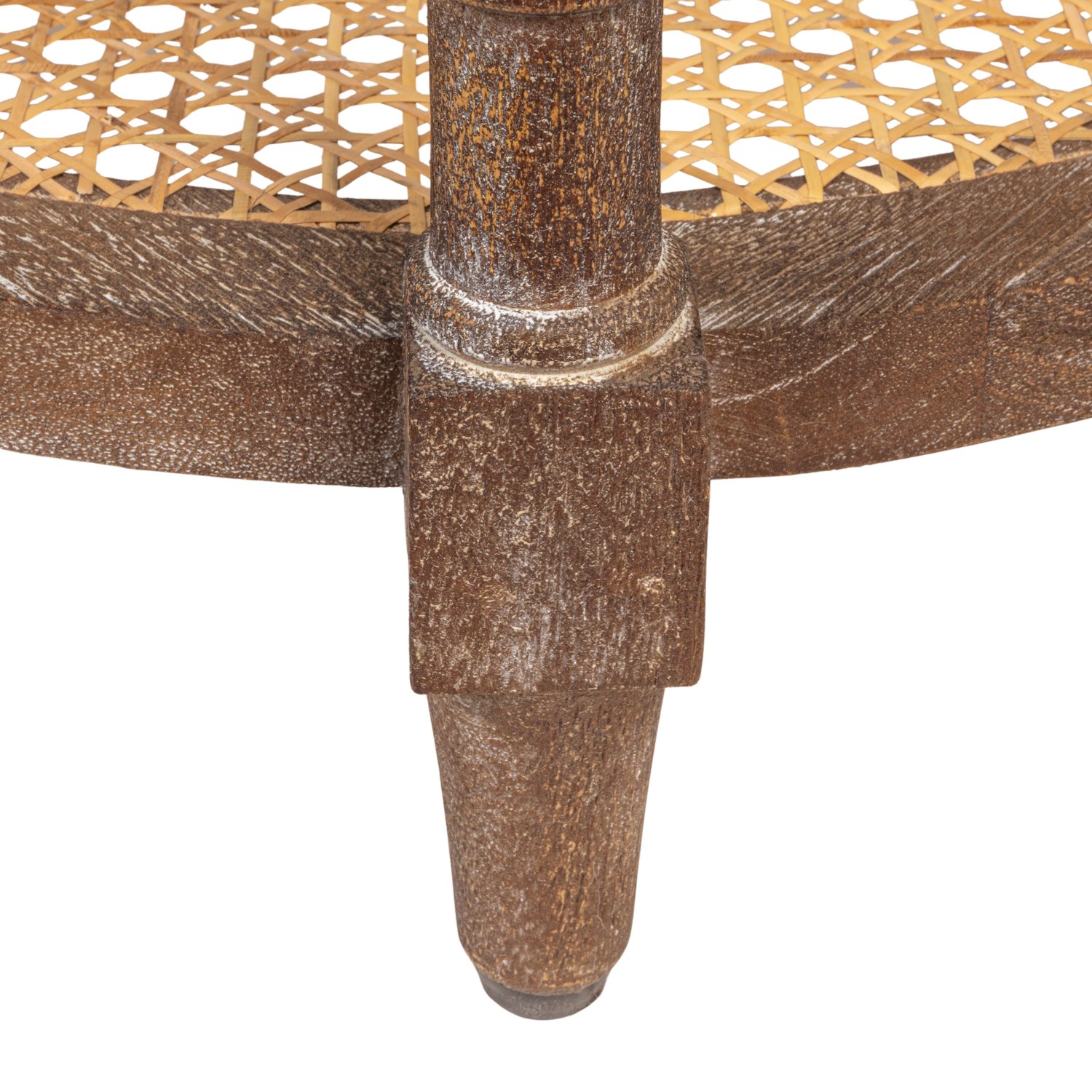 Mango Wood Table with Cane Shelves