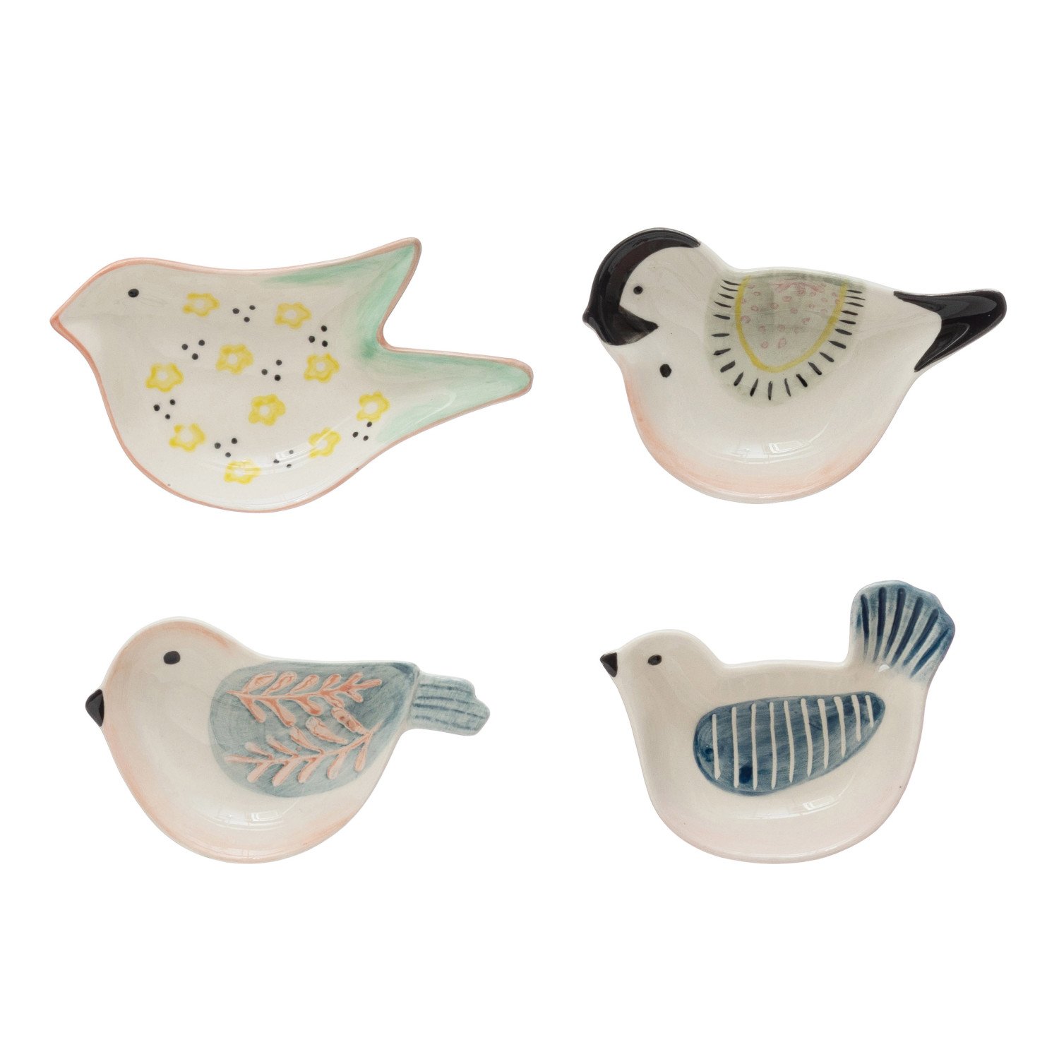 HandPainted Stoneware Bird Shaped Dish, 4 Styles