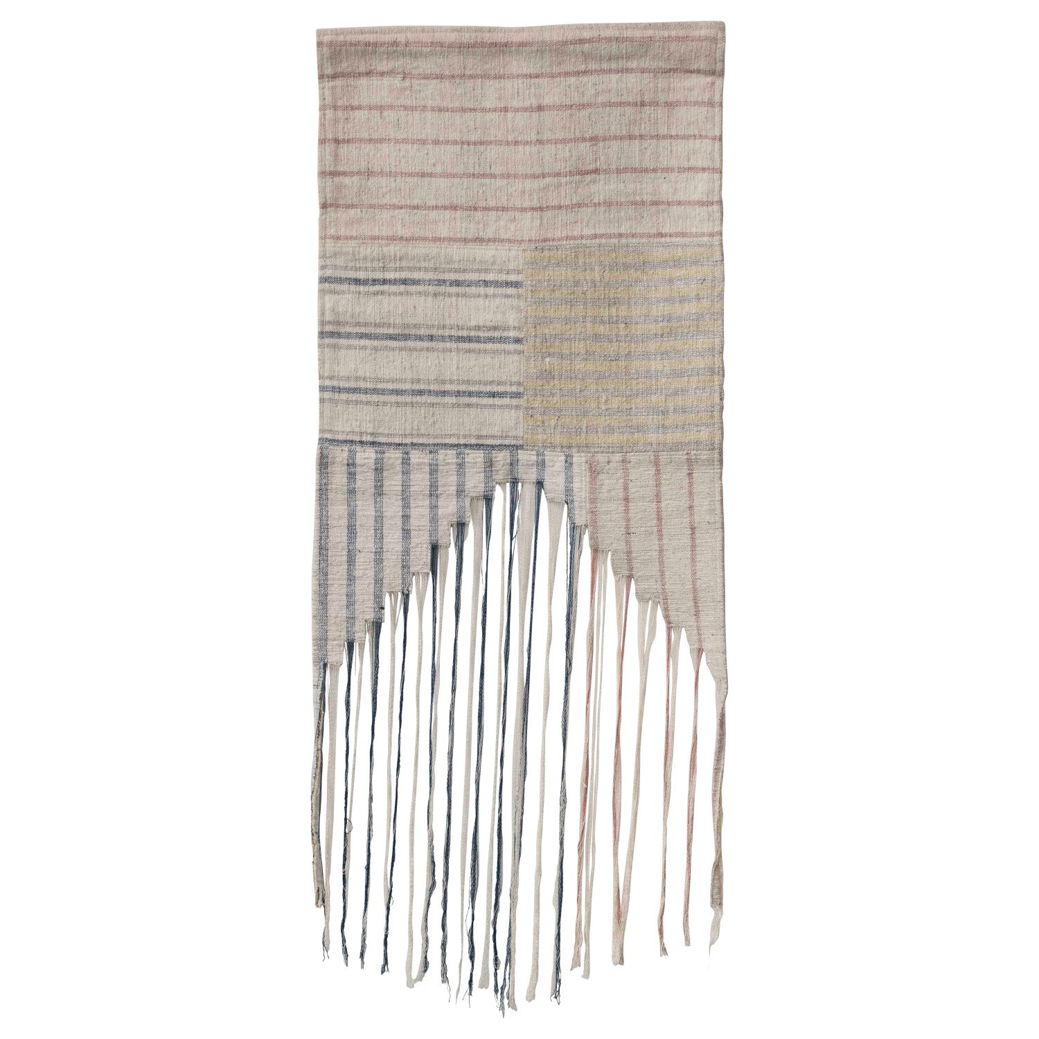 24"W x 50"H Woven Cotton Striped Wall Hanging w/ Fringe, Multi Color