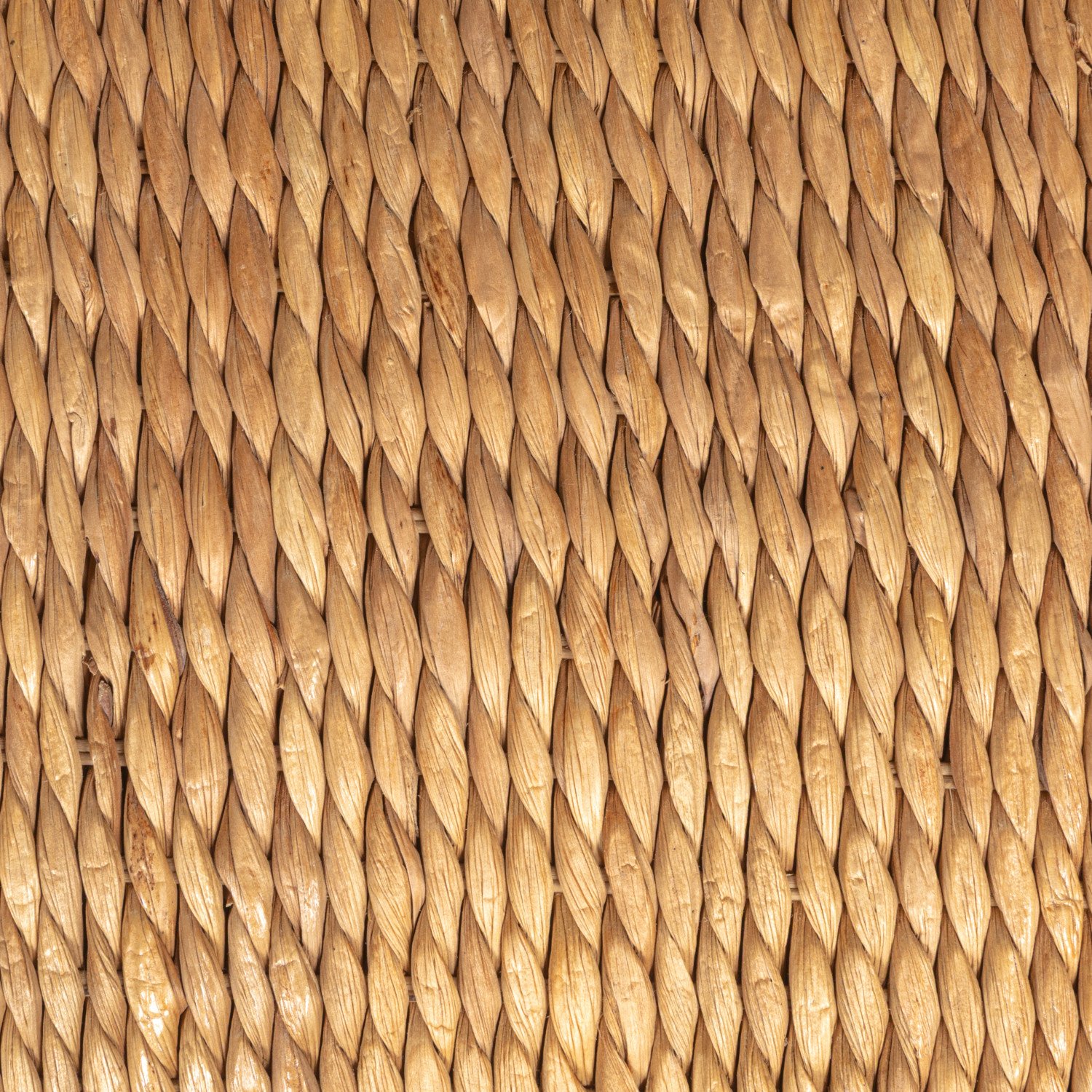 Woven Water Hyacinth and Wood Stool