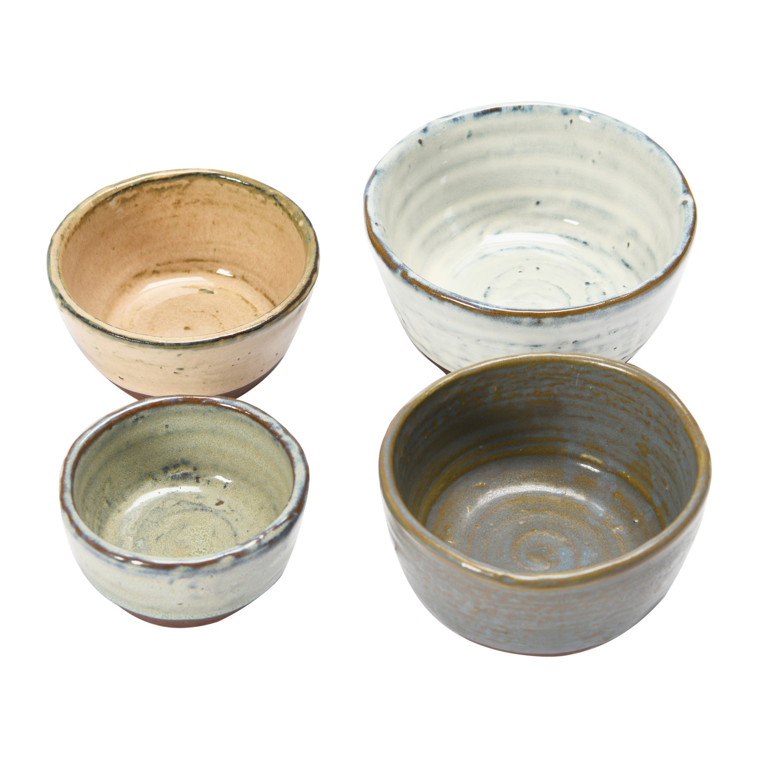 Stoneware Bowls with Reactive Glaze, Set of 4 Creative CoOp