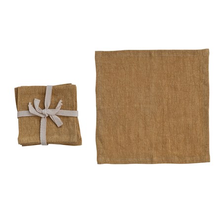 Eight Owls Linen Napkins -100% French Flax - Stonewashed Pure