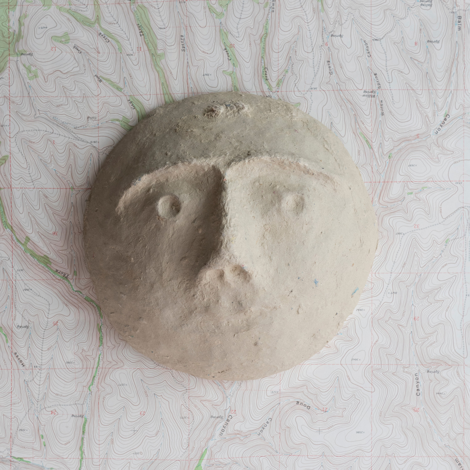 8" Round x 31/2"D Paper Mache Face Wall Décor (Each One Will Vary)