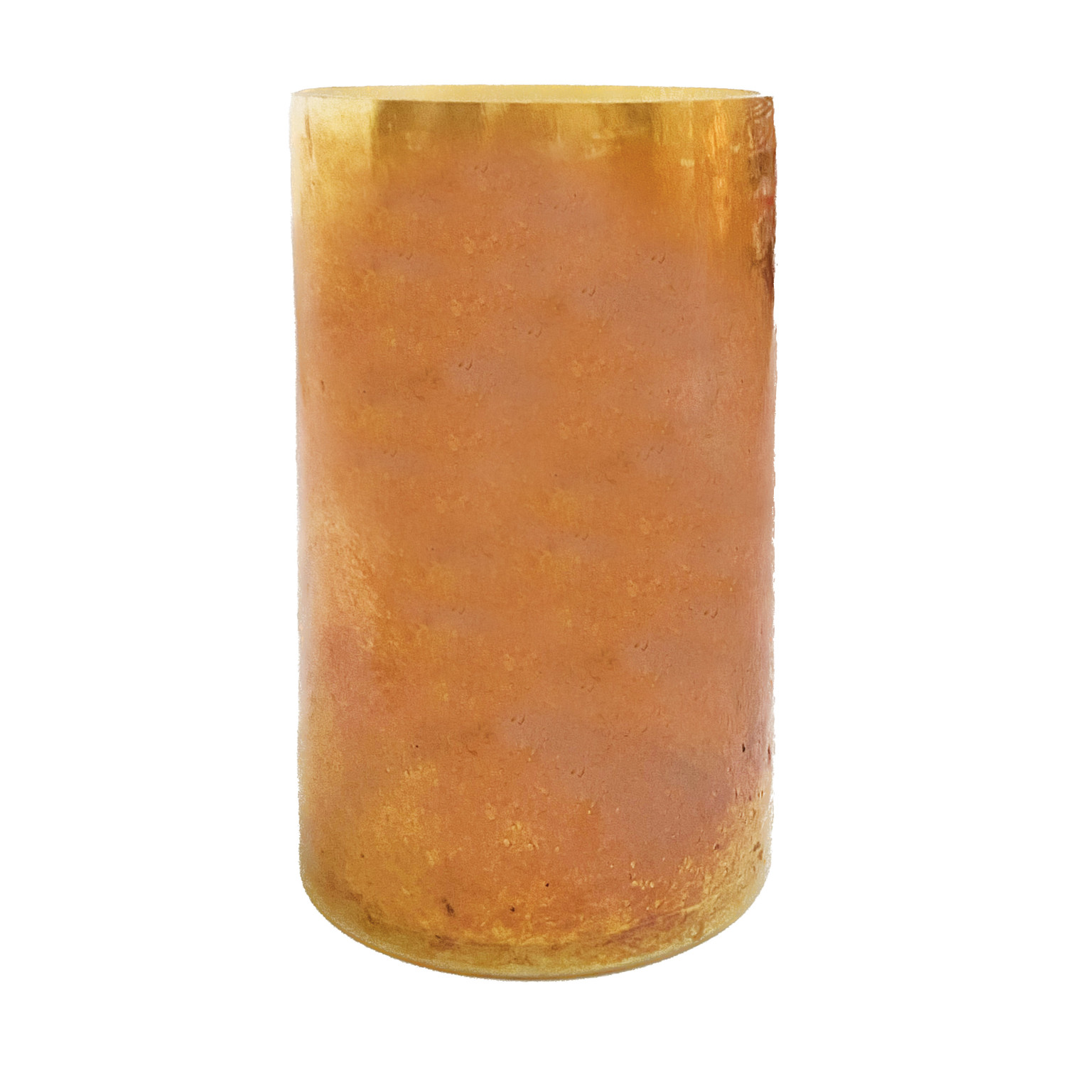 Recycled Glass Hurricane/Vase, Iridescent Orange Color