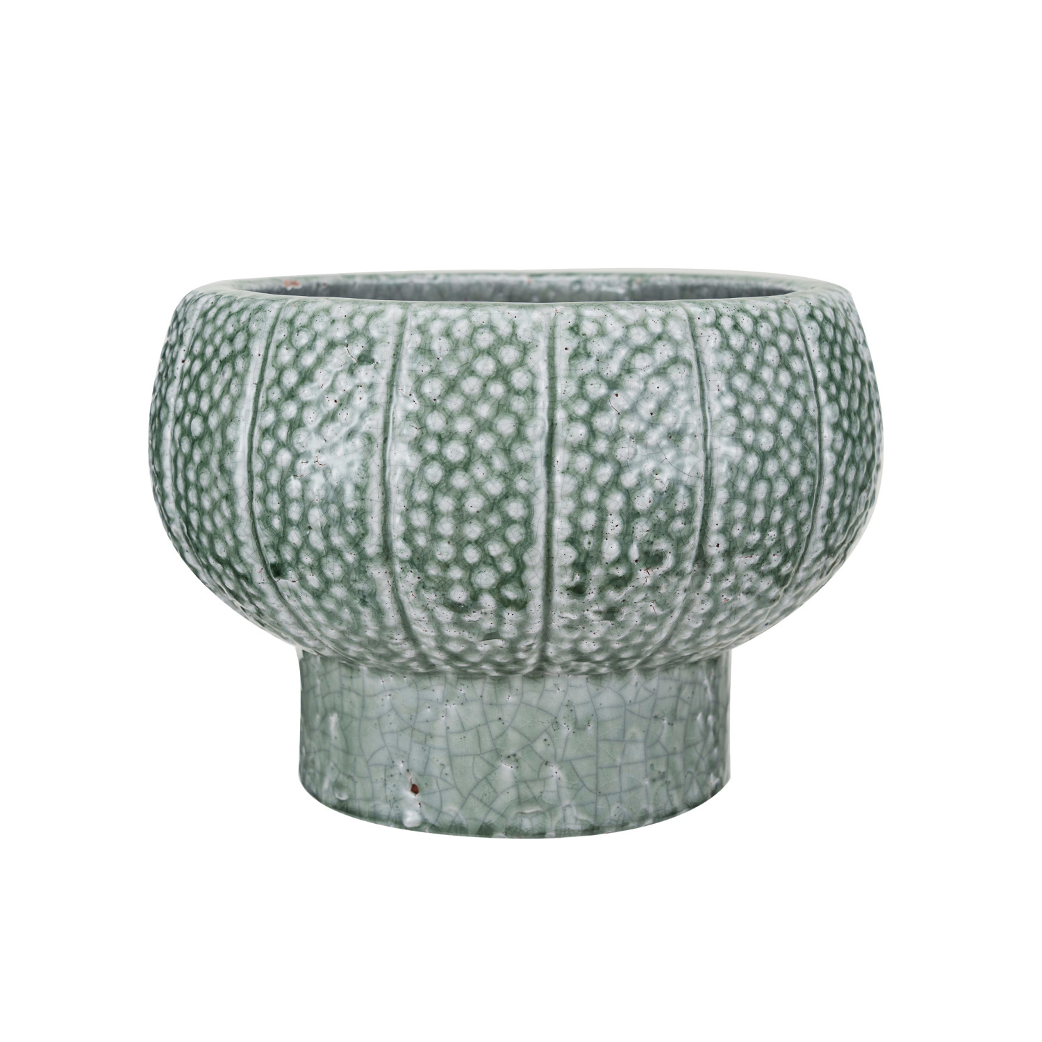 Creative Co-Op Handmade Terra-cotta Vintage Reproduction Footed Low Bowl, Natural terra cotta planter main image 0
