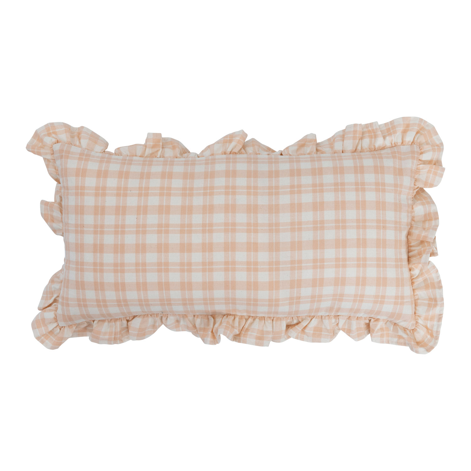 Pink/White Creative Co-Op Cotton Knit Apple Pillow 12L x 12H