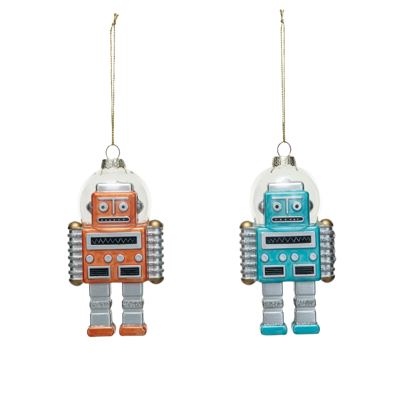 Plastic Robot Ornament, 2 Colors