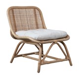 Hand-Woven Rattan Chair with Cushion
