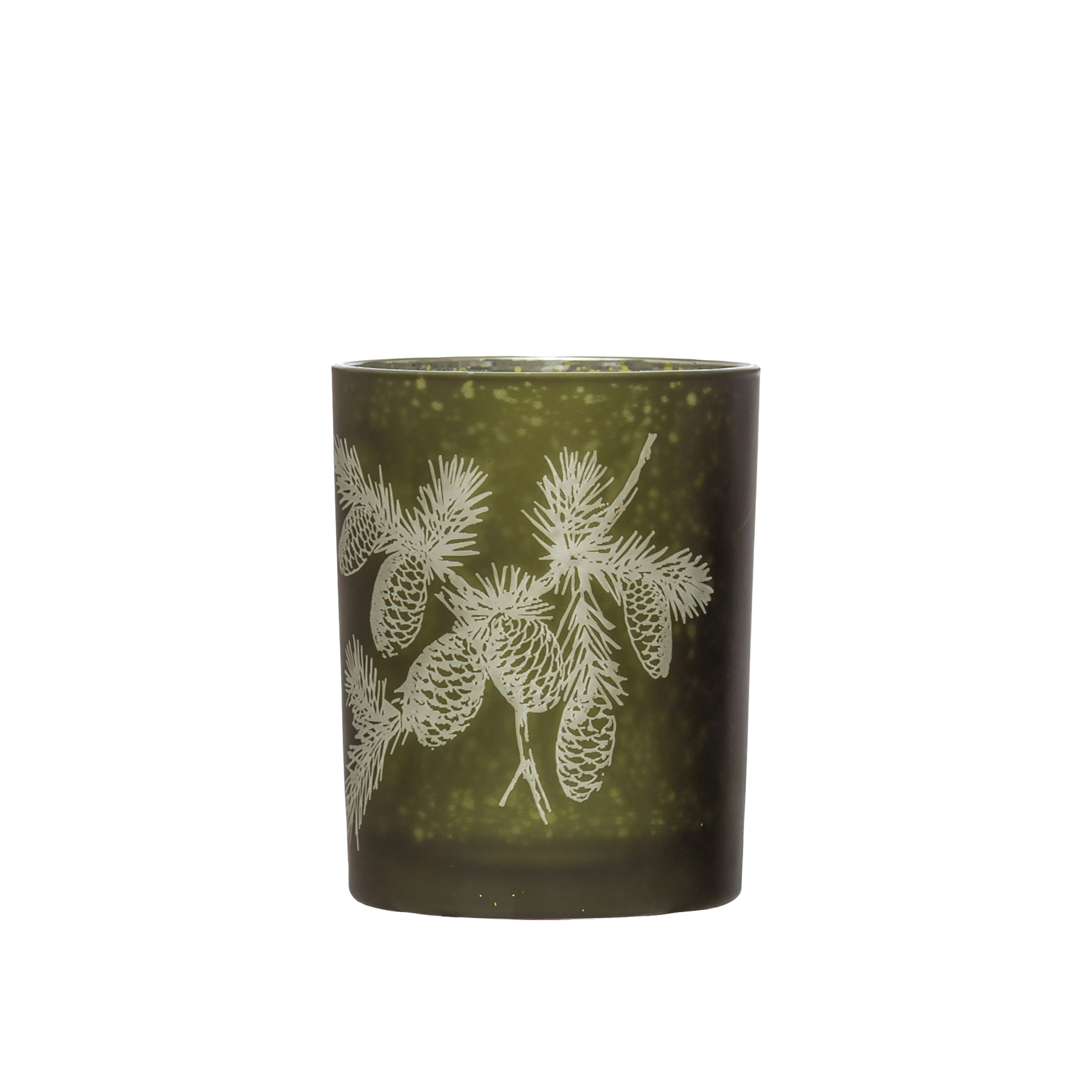 NEXT Green Reactive Ceramic Fern Leaf Tealight Holder Tea Light Embossed New 