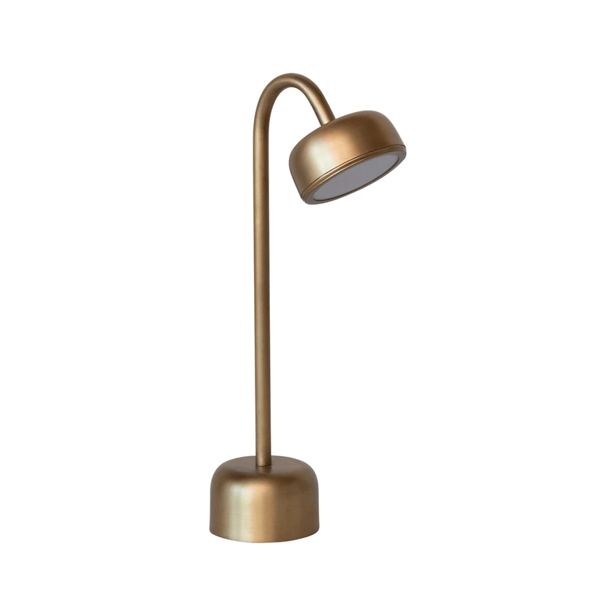 Metal Adjustable LED Table Lamp w/ Touch Sensor, Antique Brass