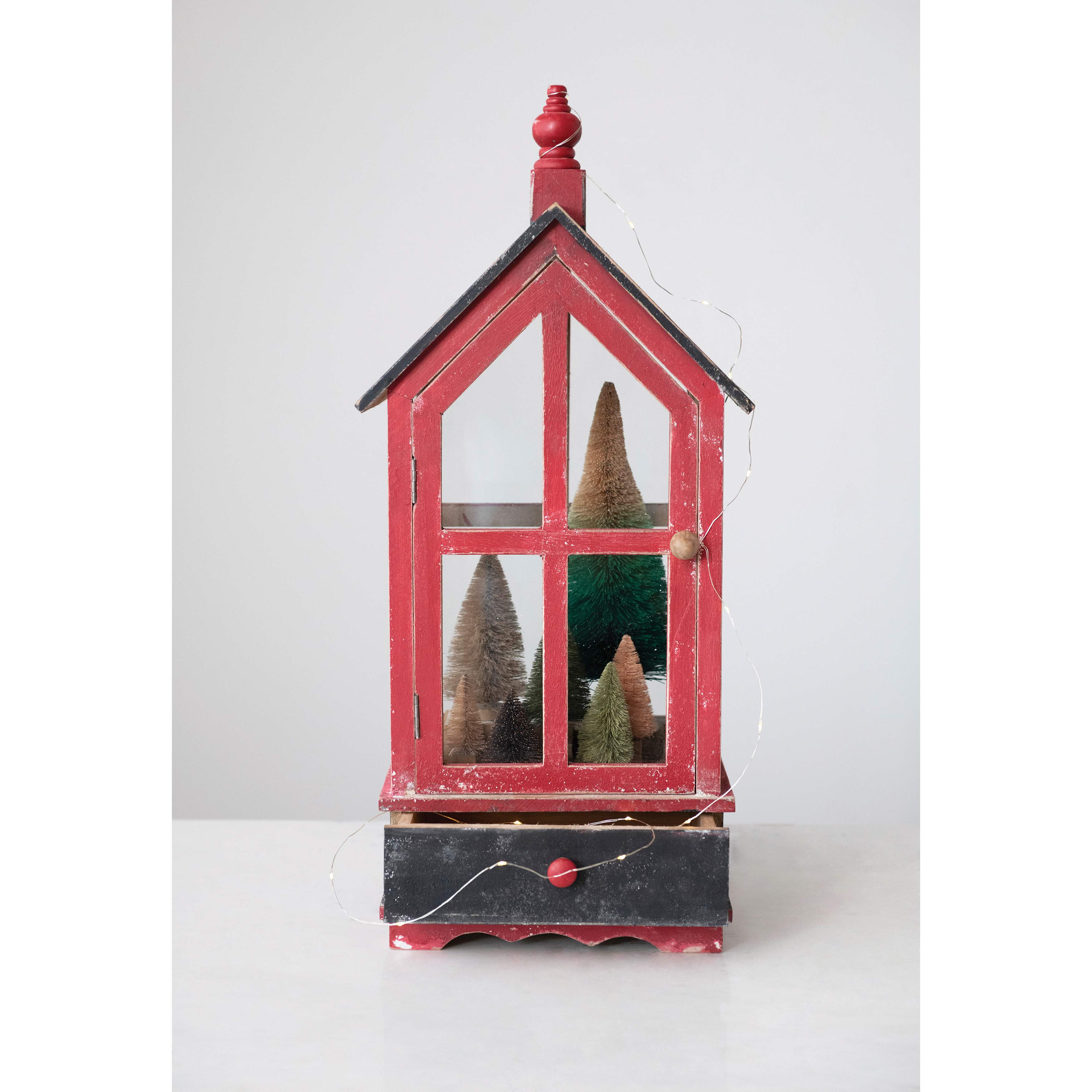Natural & Red Creative Co-Op Home For the Holidays Metal & Wood Crèche