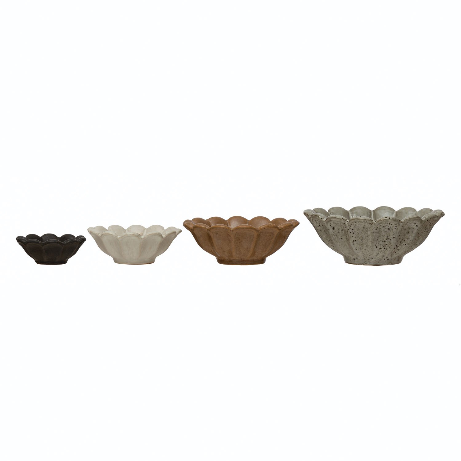Stoneware Flower Bowls Creative CoOp