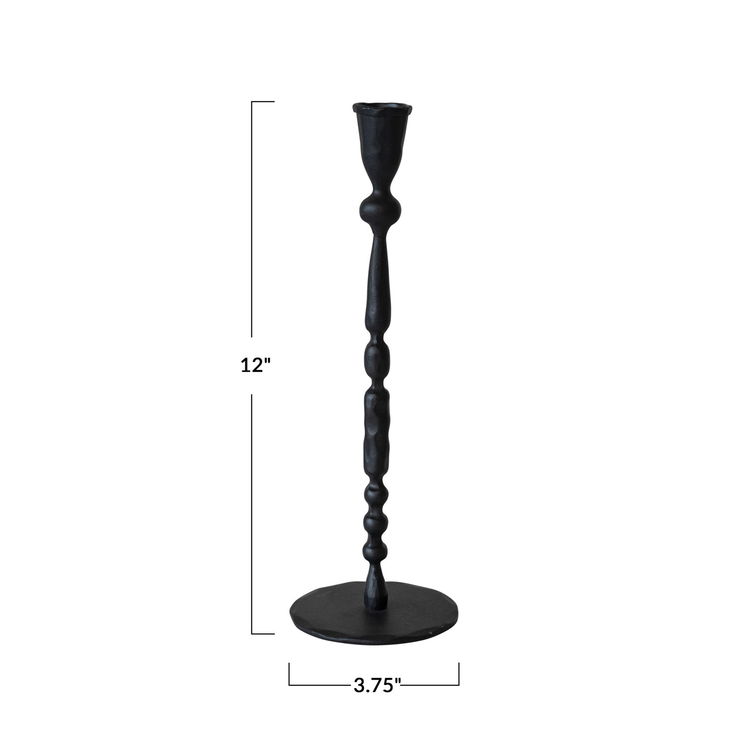 Cast Iron Taper Holder, Black