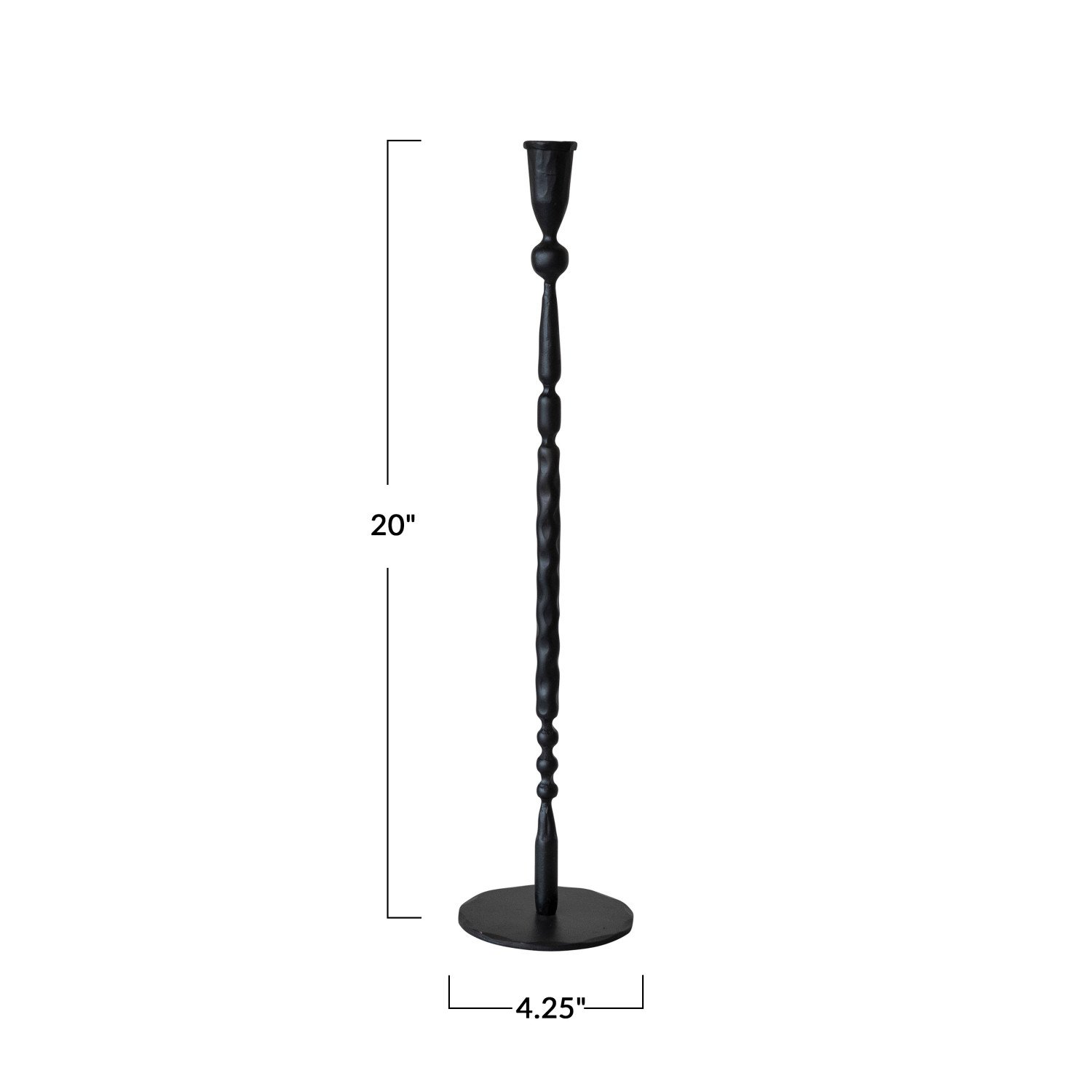 Cast Iron Taper Holder, Black