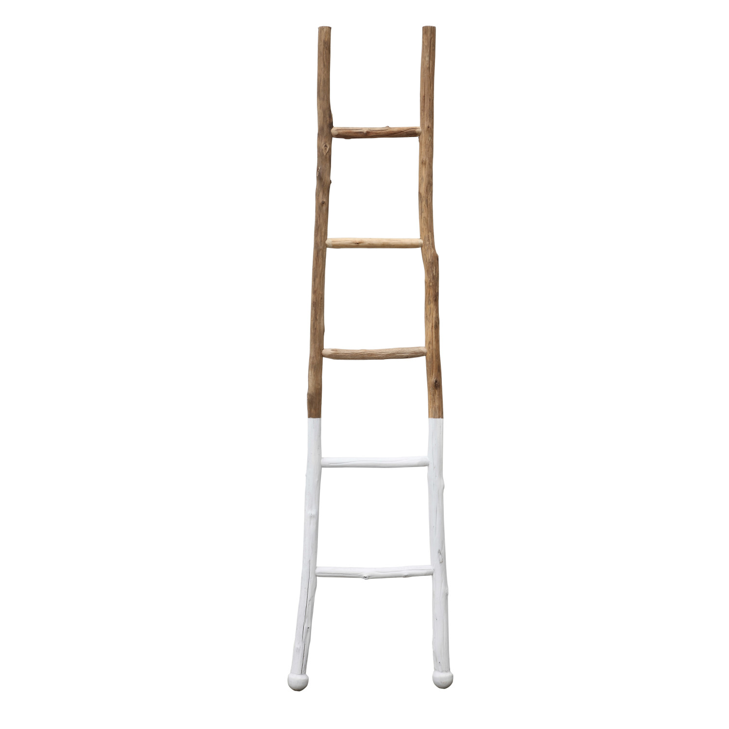 18"L x 721/2"H Decorative Wood Ladder, White Dipped