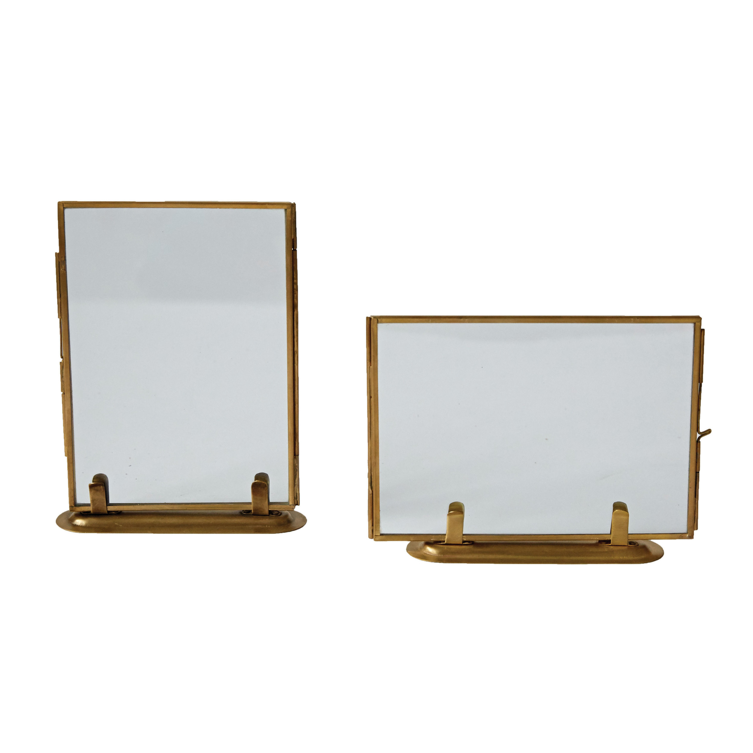 7"L x 51/2"H Brass & Glass Standing Photo Frame, 2 Styles