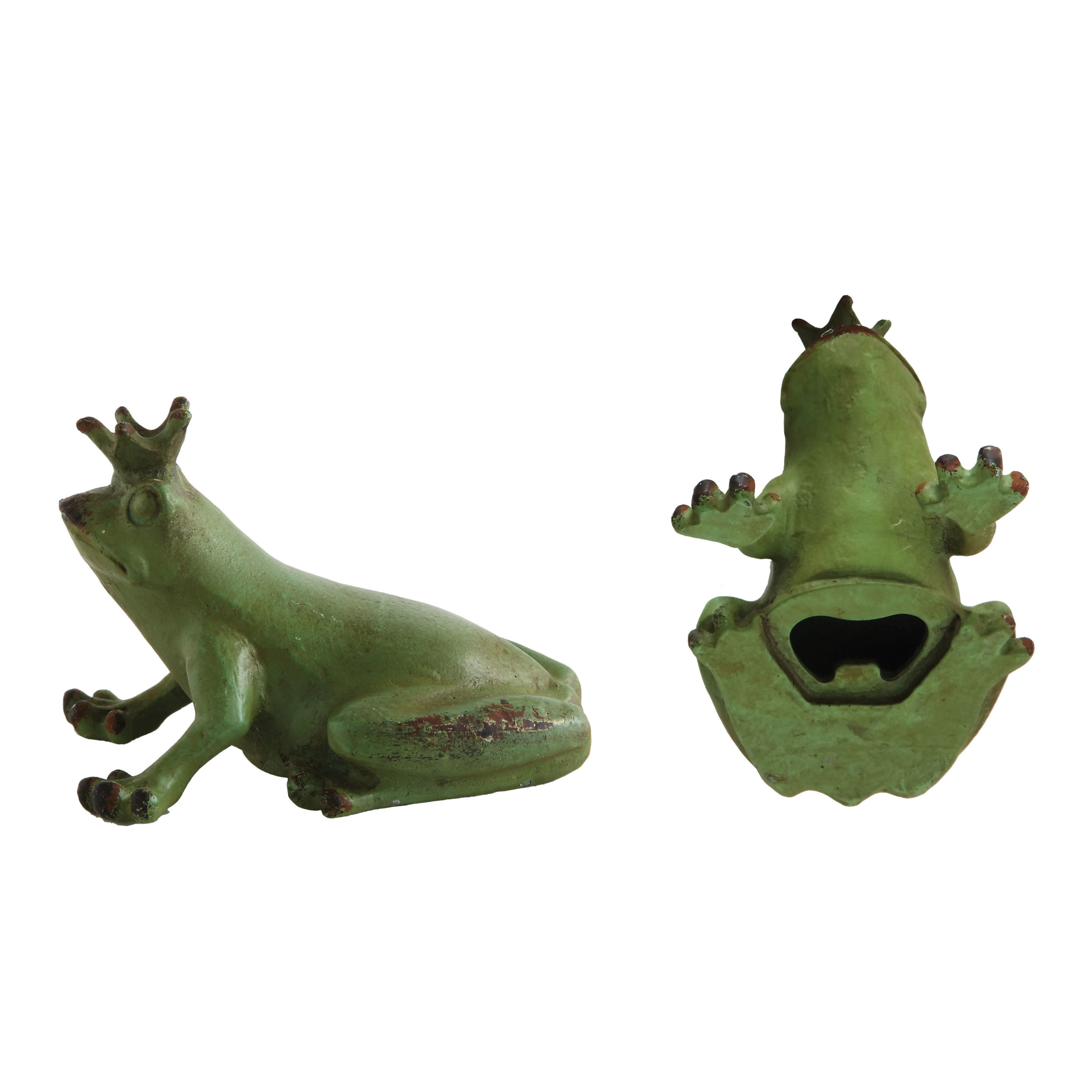 21/2"L x 31/2"W x 21/2"H Pewter Frog Bottle Opener, Distressed Green