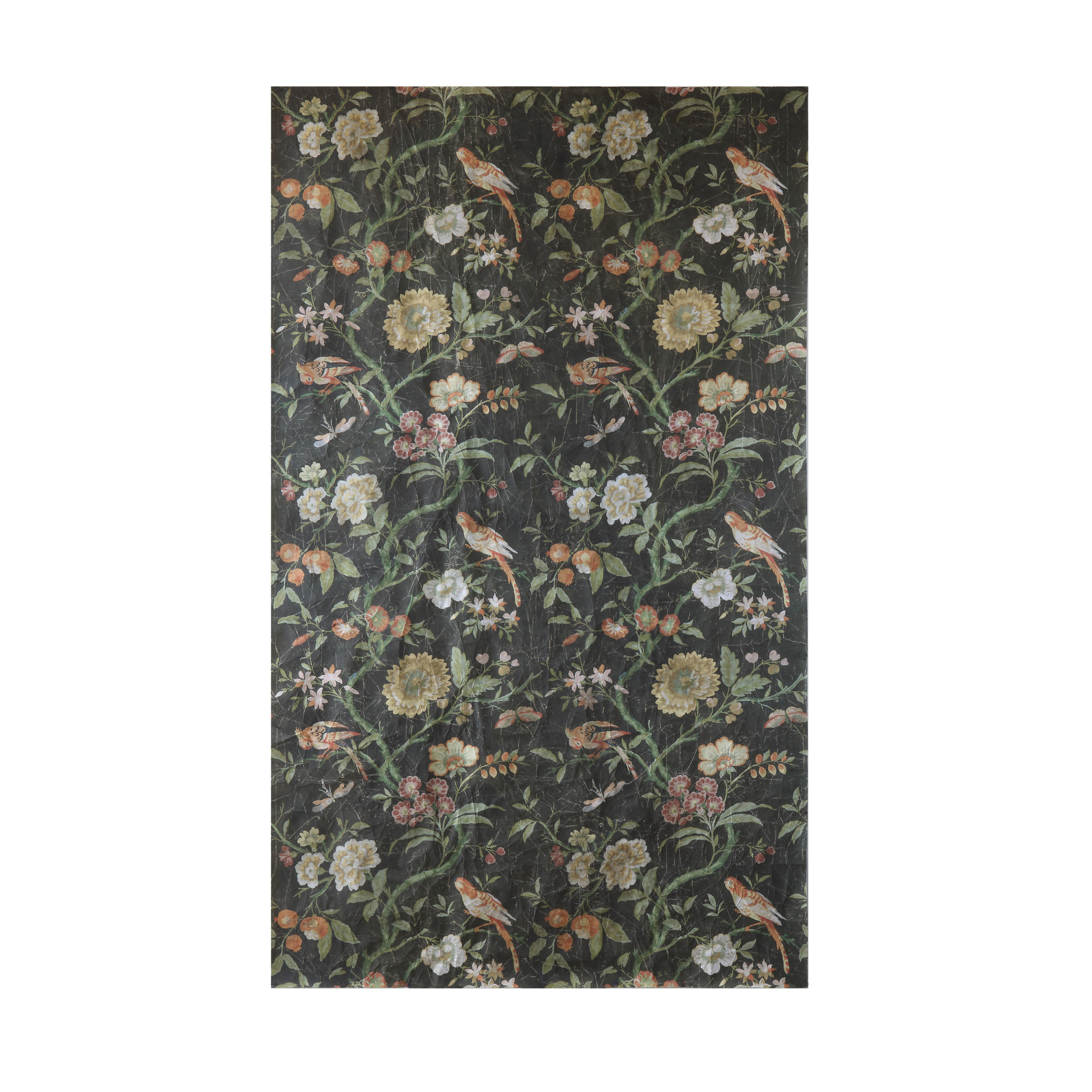 59"L x 98"H Decorator Paper w/ Floral, Black