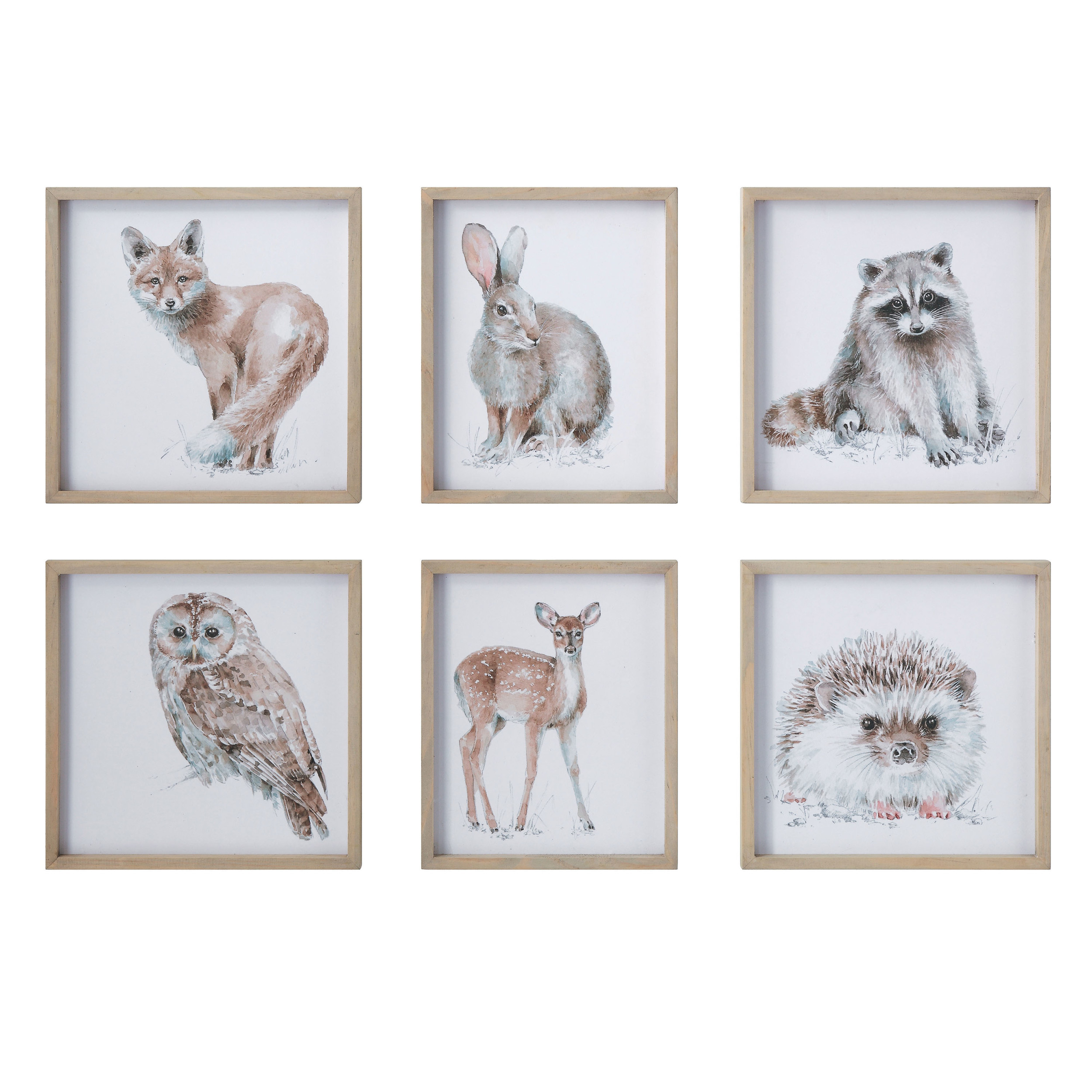 10"L x 12"H Wood Framed Wall Decor w/ Animal, 6 Styles