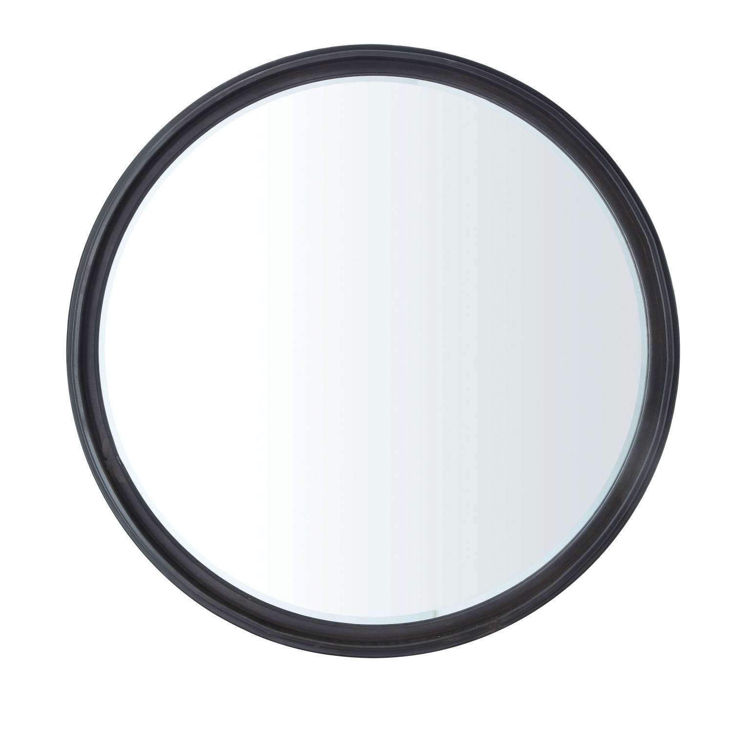 32" Round Metal Framed Wall Mirror, Bronze Finish