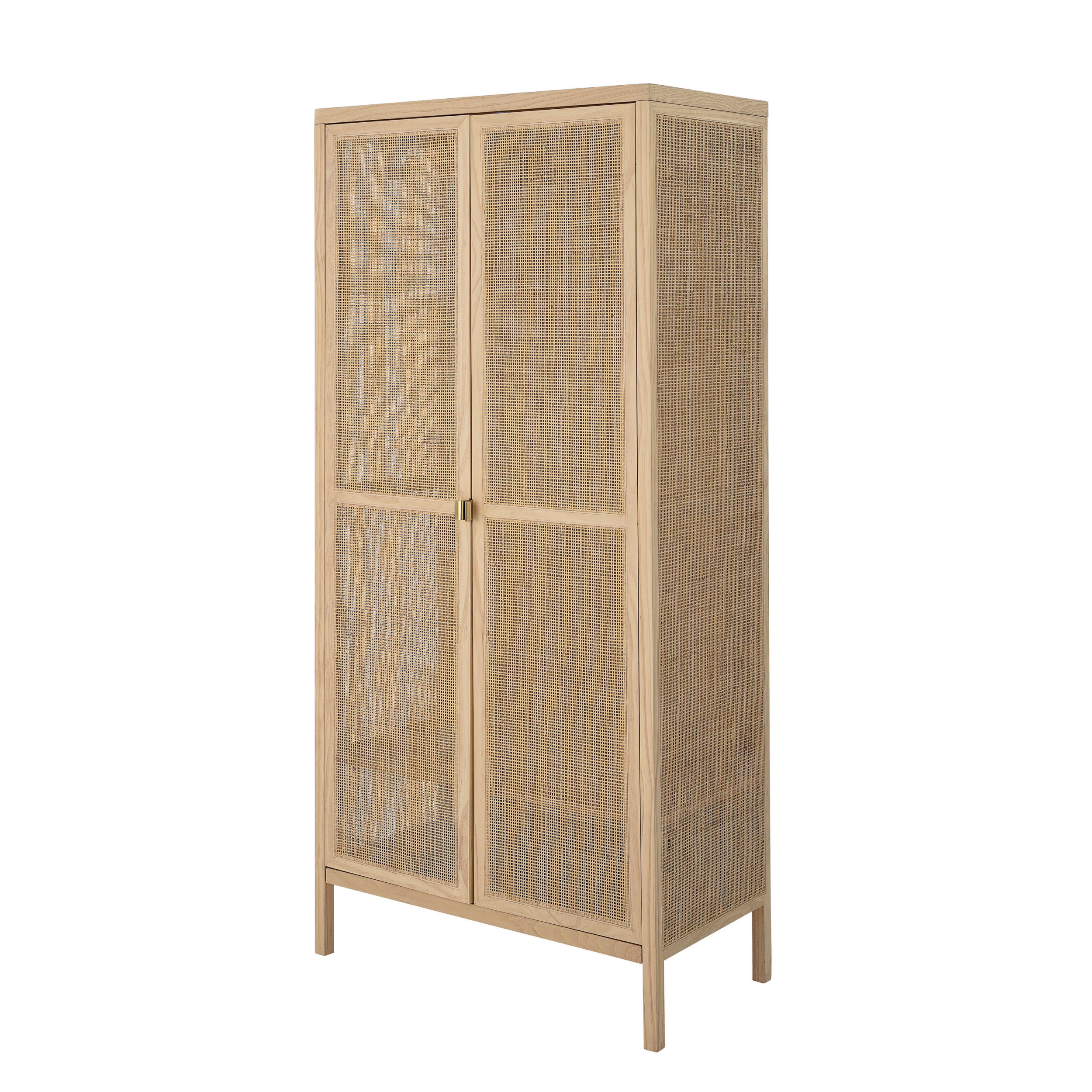 351/2"W x 20"D x 71"H Woven Rattan & Wood w/ 2 Doors, 3