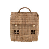 Hand-Woven Rattan House Basket with Handle and Closures