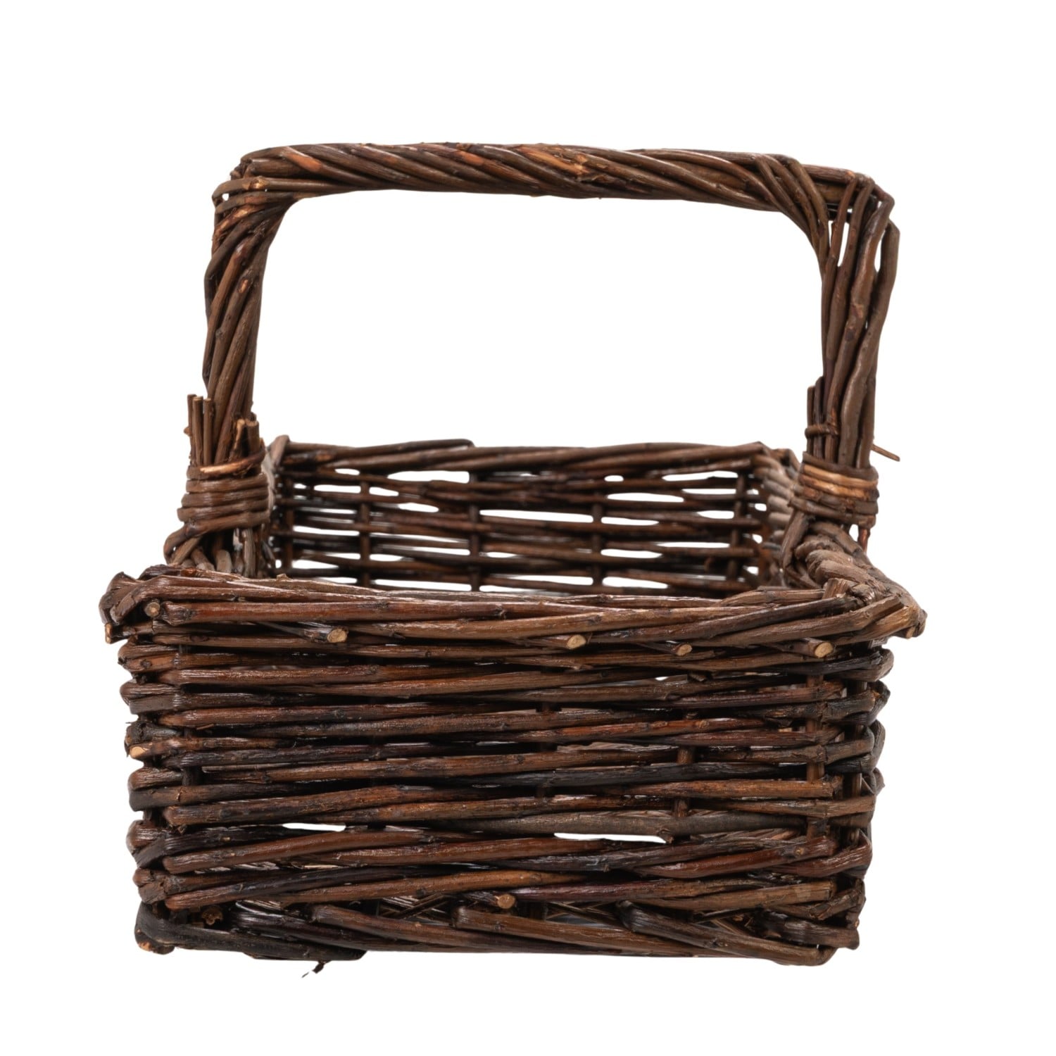 Rectangle Reed Baskets Hand-Woven Reed Basket with Handle, Natural