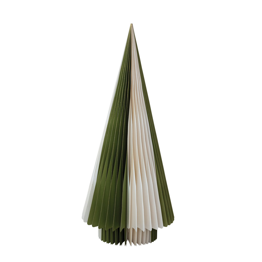 Collapsable Paper Tree Handmade Recycled Paper Folding Honeycomb Tree with Gold Glitter Edges